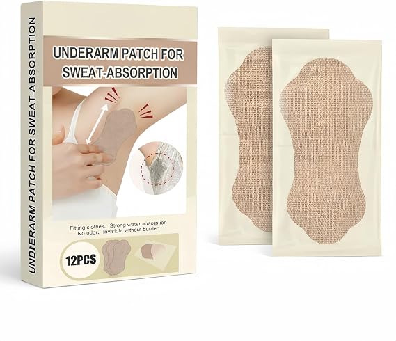 12PCS Ultra-Thin Invisible Armpit Sweat Pads,Disposable Armpit Sweat Pads for Women & Men,Soft Absorbent Anti-Perspiration Dress Shields,Underarm Pads & Sweat Patches for Underarms,Non-greasy