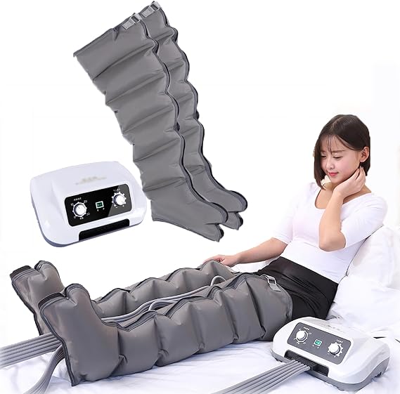 Leg Massager Compression Boots, Leg Massagers for Pain and Circulation, 6 Chamber Pressotherapy Boots, Leg Massager Air Compression