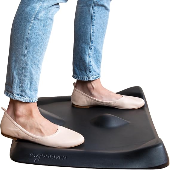 Ergodriven Topo Mini | Small Textured Standing Desk Mat Calculated Anti-Fatigue Black FBA_8005