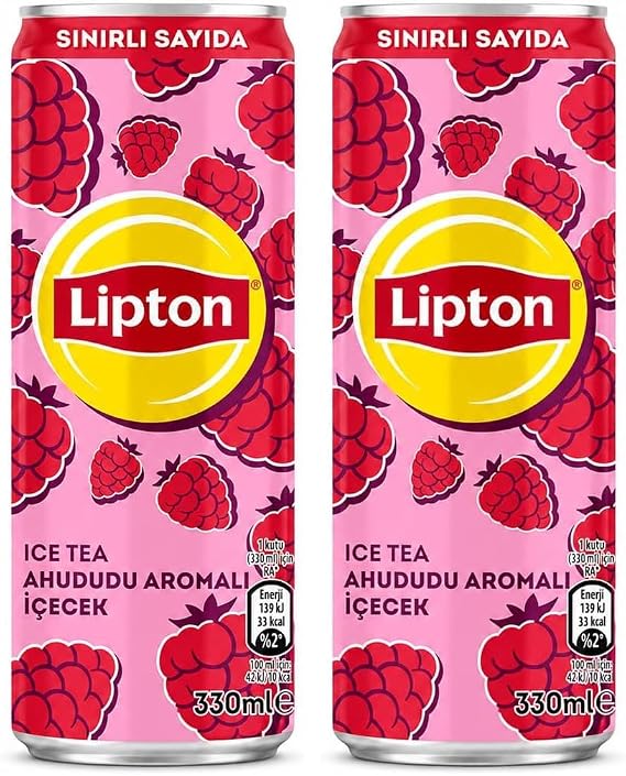 Lipton Ice Tea Ahududu Aromalı Soğuk Çay Kutu 330 Mililitre 2li paket