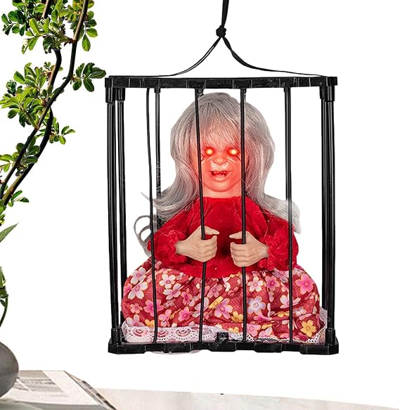 Scary Talking Prisoner Halloween Decorations Motion Activated Light
