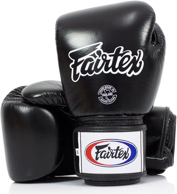 Fairtex Muay Thai Boxing Gloves. BGV1-BR Breathable Gloves. Training, Sparring Gloves for Boxing, Kick Boxing, MMA (Black, 12oz)