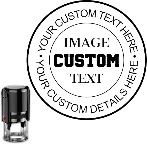 Personalised Stamp,Custom Stamp,Self-Inking,9 Colors,6 Sizes