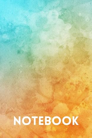 Notebook: Lined Notebook Journal - Orange Blue Watercolor - 120 Pages - (6” x 9”)