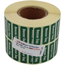 Benzer İlaç Etiketi 30mm X 10mm 5000 Adet Kuşe Rulo Etiket