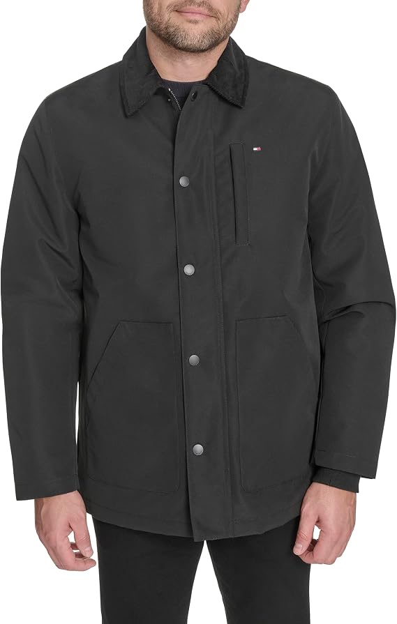 Tommy Hilfiger Men's Barn Jacket with Corduroy Collar