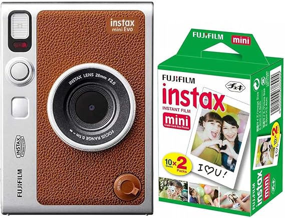 instax mini Evo Fotoğraf Makinesi+20’li film (Kahverengi)