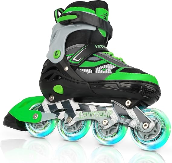 Adjustable Inline Skates for Kids and Adults, Outdoor Beginner Roller Skates with All Light Up Wheels for Girls, Boys, Men and Women