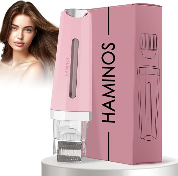 Derma roller 0.5 mm 3.0 with Reservoir for Skin, Hair, Wrinkles, Stretch Marks, Hyperpigmentation INSTANT SERUM APPLICATION, 520 Titanium Needles