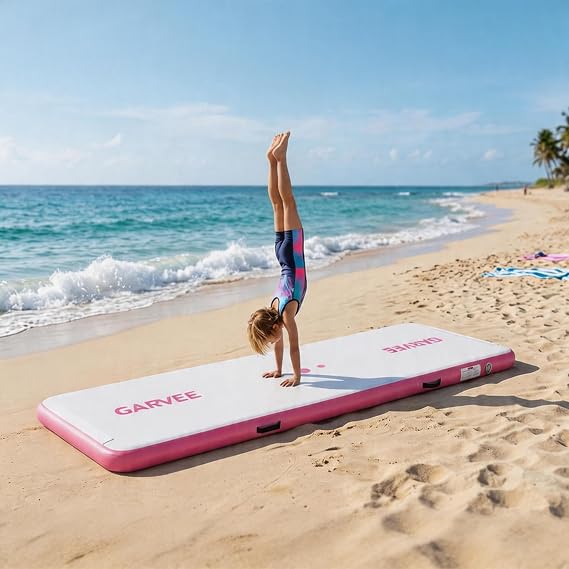 Air Gymnastics Track Tumbling Mat, Inflatable Air Gymnastics with Dual-Reinforced Sealed Edges, Gymnastics Mat Training Mats with Non-Slip Waterproof Surface for Gym, Taekwondo, Pool and Beach