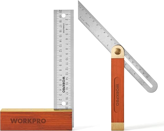 WORKPRO Carpentry Squares Set 2-Piece, Wood Handle