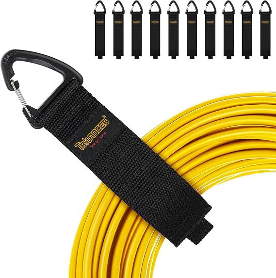 Trilancer Heavy Duty Storage Straps (10-Pack, M), Cord Organizer and Hanger