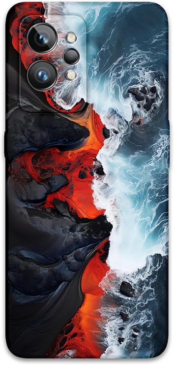 Gramaphone Realme GT 2 Pro ile Uyumlu Mermer Desenli Telefon Kılıfı + Ekran Koruyucu - 5811