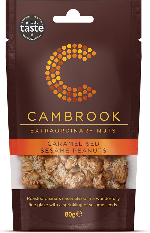 Cambrook - Caramelised Sesame Peanuts, 80g Bag