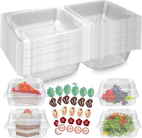 50 Pieces Cake Slice Boxes, Individual Cake Box
