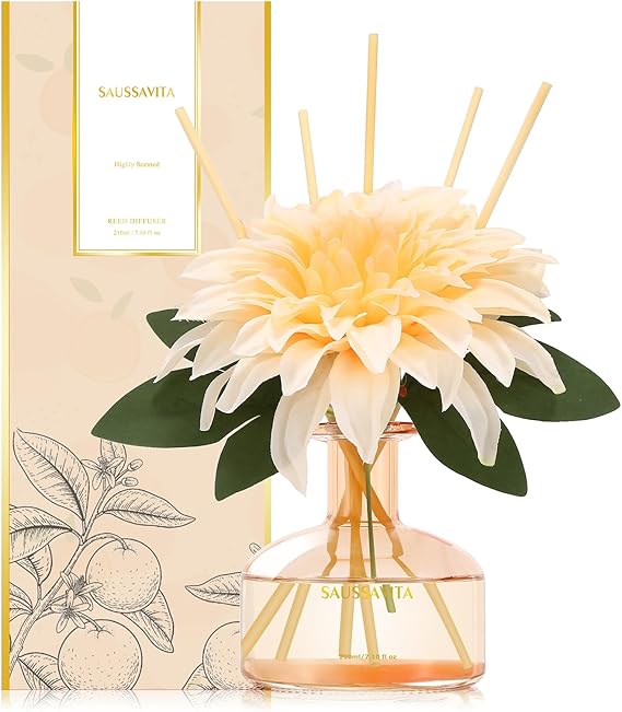 Reed Diffusers Set, 210 ml Citrus Orange Blossom Scented for 120 Days
