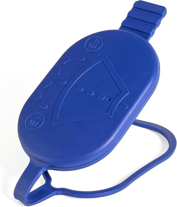 Click&Fit Windscreen Washer Bottle Cap compatible with Ford Transit, Transit Connect, Focus, Fiesta, Ka, Escort Scorpio Tourneo 1985-2014 - Blue Oval Tethered Reservoir Filler Cap 1060681
