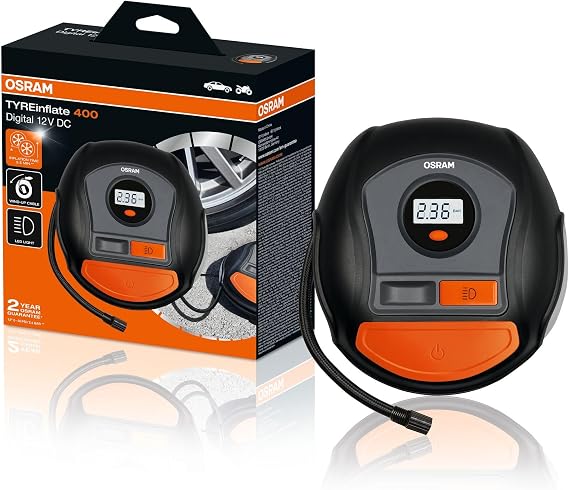 OSRAM Dijital Lastik Şişirme Pompası TYREinflate oti400,12V DC, LED Işıklı, 2 Yıl Garantili