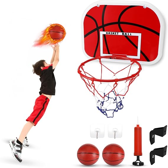 Gowkeey Mini Basketball Hoop for Room and Outdoor Includes Ball Pump and 2 Mini Basketballs Easy Assembly Office Gift Sports Toy