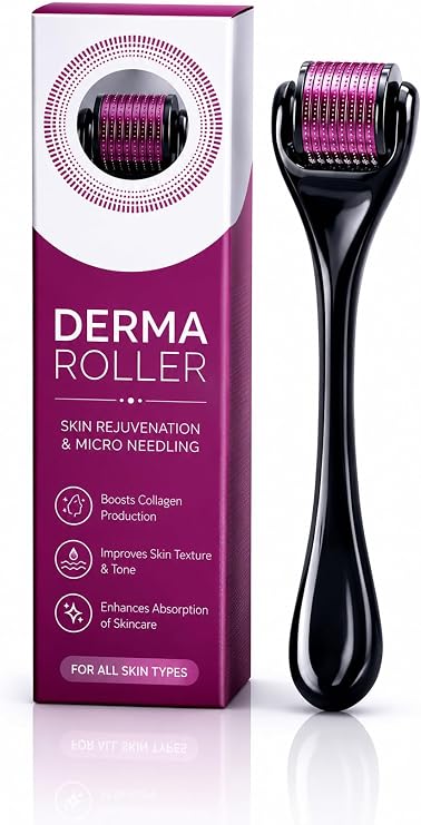 Derma Roller 1.5mm for Skin, 540 Microneedling Roller Facial Needle Face Roller,Derma Roller for Beard Growth, Hair Growth Roller For Body Face Scalp, Face Derma Roller for Women Home Use