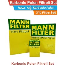 Mitsubishi Lancer ile uyumlu 1.6 Benzinli MANN Filtre Bakım Seti 2003-2008 Hava+Yağ+Karbonlu Polen