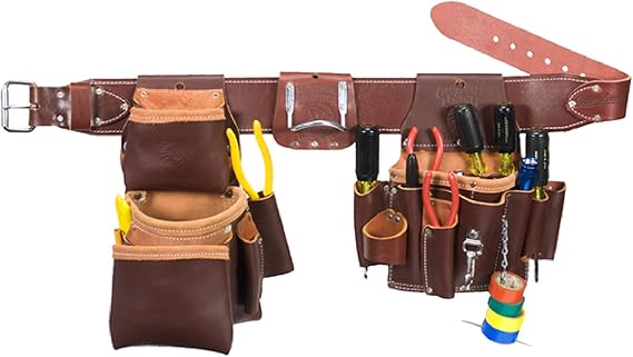 Occidental Leather Pro Electrician Set - X-Large - 23 Pockets & Tool Holders - Premium Top-Grain Leather - Made in USA