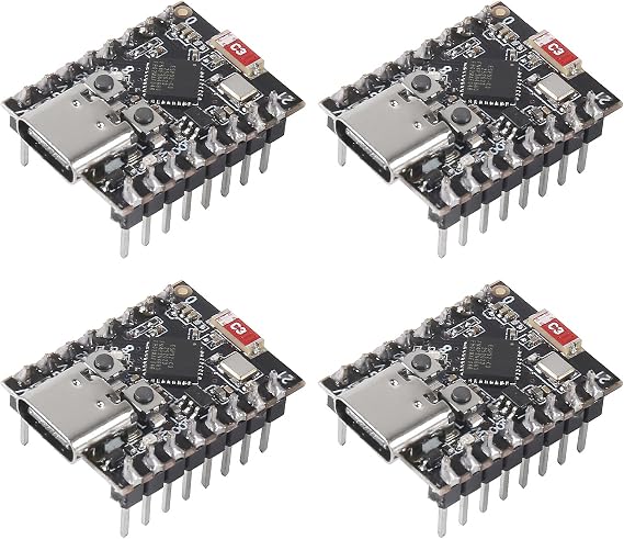 4pcs ESP32 ESP32-C3 Mini Development Board Pre-Soldered ESP32 C3 Supermini WiFi Bluetooth Module 160MHz Running Frequency 2.4GHz Wi-Fi & Bluetooth 5.0 for MicroPython
