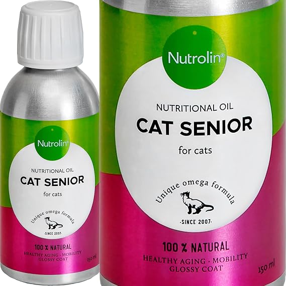 Cat Senior Health Supplement 7yrs+. Rich in Omega 3 – 200mg/ml, Antioxidant Vitamin E, Enhances Mobility, Supports Joints & Vital Organs. 150ml