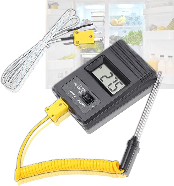 Thermometer Sensor Digital Thermometer LCD High Precision Industrial Temperature Sensor Standard K Connection Portable Temperature Humidity Monitor