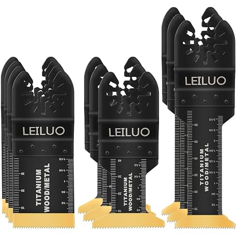 LEILUO 10Pcs Titanium Multitool Blades, Multitool Saw Blade Set Bag