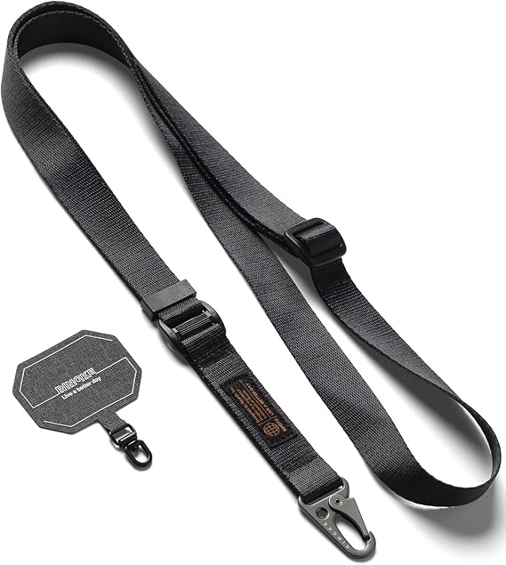 Ringke Tactical Webbing Lanyard Strap with Patch [Heavy Duty Carabiner] Durable Multi-Purpose Phone Shoulder Neck Strap