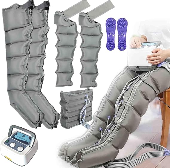 Air Compression Massager for Leg, Arm, Waist | Compression Boots Pressotherapy and Lymphatic Drainage for Legs Massager | Blood Circulation and Muscle Relaxation