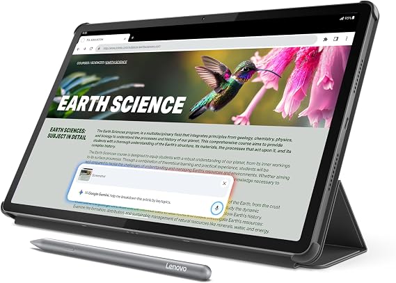 Lenovo Idea Tab Pro - Student Tablet - Google Gemini - 12.7” 3K LCD Display - 8 GB Memory - 128 GB Storage - MediaTek Dimensity 8300 - Includes Pen and Folio Case