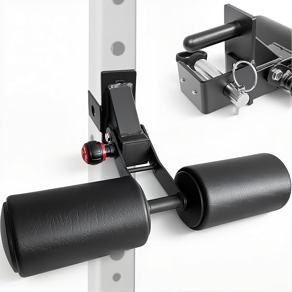 Nordic Hamstring Curl Attachment Bulgarian Squat Belt, Heavy Duty Power Cage Accessories, Compatible with Squat Rack, Home Gym Equipment for Leg Workouts