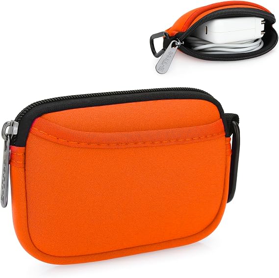 Mini Pouch Case Small Accessories Storage Organizer Tech Bag (Orange)