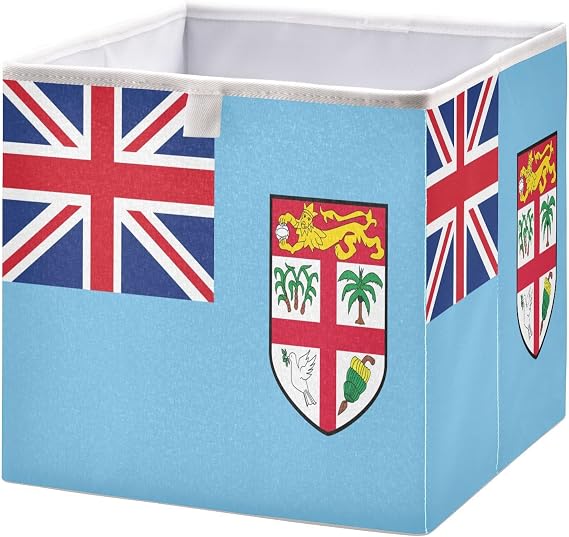 GuoChe Cube Storage Bins Foldable Cube Organizer Bins for Classroom Fijian National Flag Official Fiji Island
