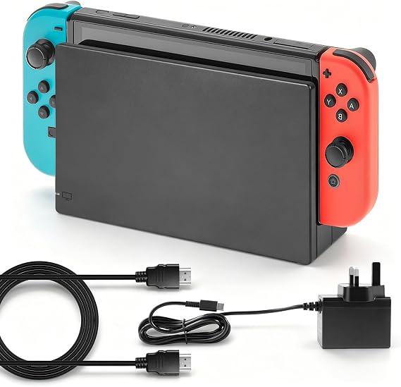 Docking Station for Switch & OLED, 3 in 1 TV Dock for Switch with HDMI Cable/Power Adapter, Portable Switch Charging Dock Stand Replacement for Home & Travel (Not for Switch2 & Lite)