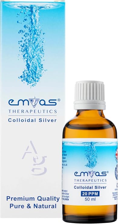 UK - 20 PPM Colloidal Silver - 50ml Bottle in Amber Glass - Perfect for a Travel Pack and Away Days - Pure and Natural, Premium Quality.