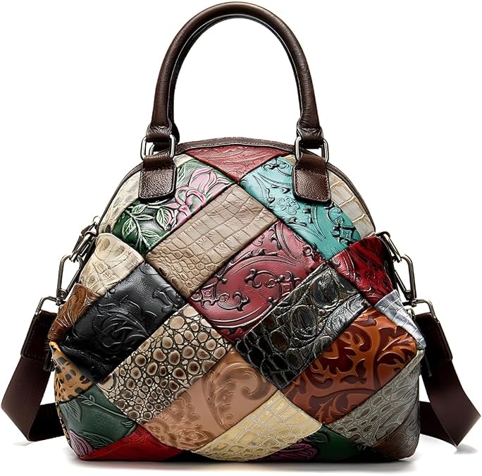Patchwork of Luxury Genuine Leather Handbag Shop Trendy Designer Boutique Genuine Leather Small Tote Bag Shoulder Handbags with Embossing