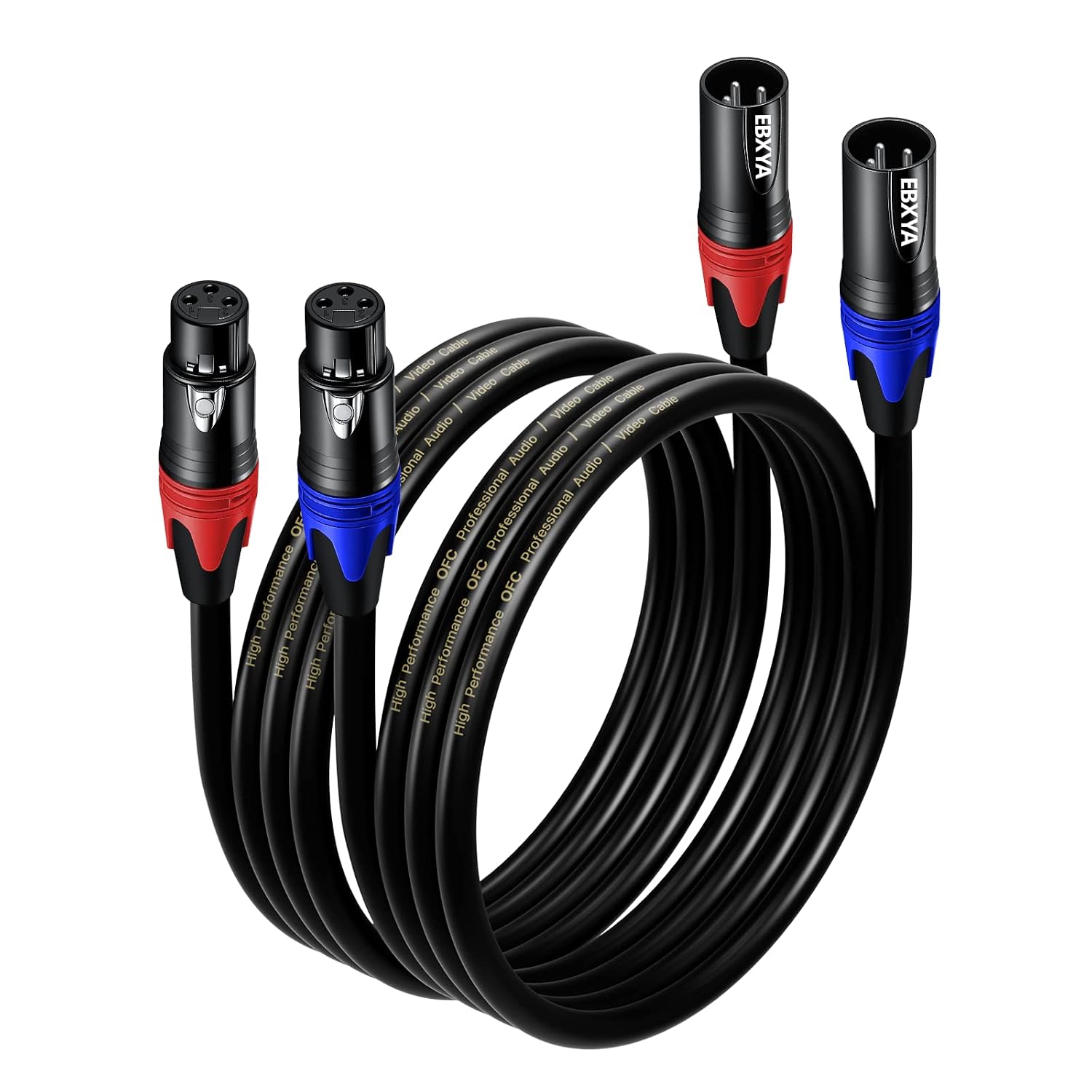 EBXYA XLR Cable 1M 2Pack XLR Male to Female Cable Microphone Cable 3-Pin Balanced DMX Cable XLR Patch Cable