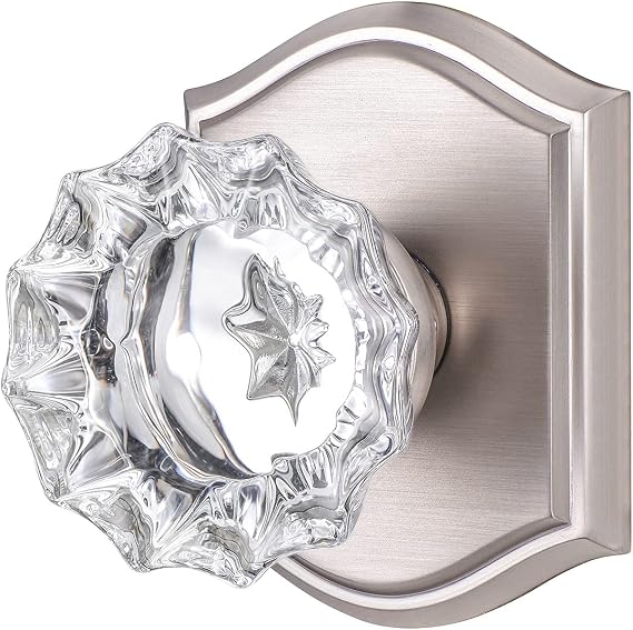Antique Crystal Door Knobs, Hall and Closet Door Knobs Brushed Nickel