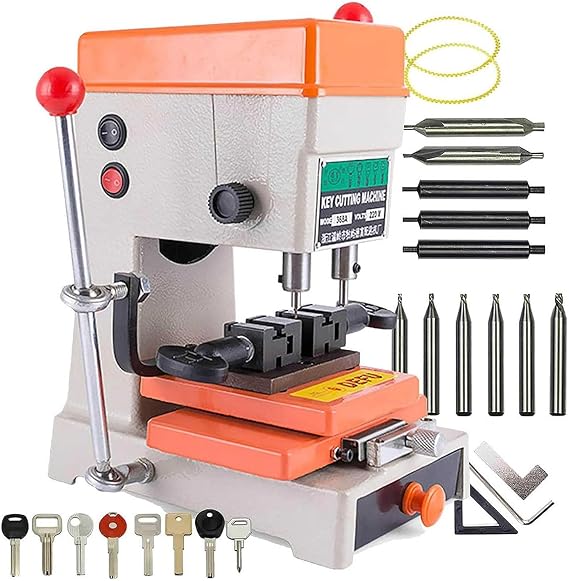 Key Cutting Machine, 110V Vertical Duplicating Key Copy Machine for Door and Car Lock Key Making - Automatic Key Copying Machine
