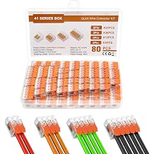 80Pcs Lever-Nut Wire Connectors, 2/3/4/5-port Compact Electrical Connectors, Cable Connectorsfor Wire 12-24 AWG, Compact Splicing Connectors for Circuit Inline, Terminals Blocks, Flame Retardant PC