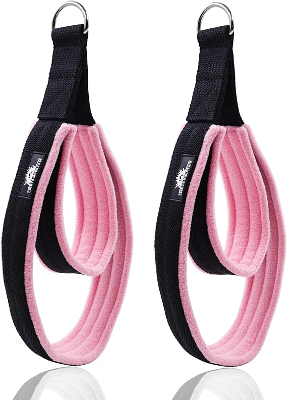 1 Pair Enhanced Pilates Double Loop Straps for Reformer, Thickened D-Ring Handle Straps, Yoga Exercise Accessories in 2 Lengths and Multicolor for Home Gym Workout