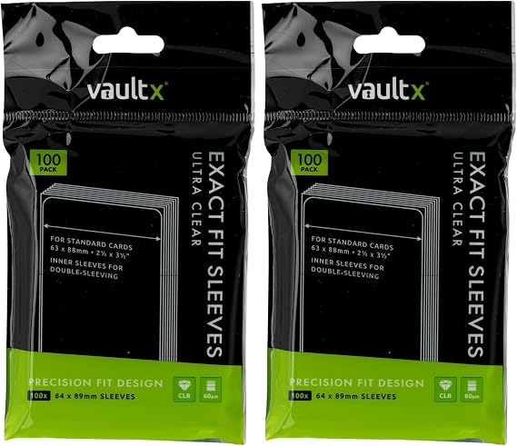 Vault X Exact Fit Inner Sleeves (200 Pack) Clear for Trading Cards