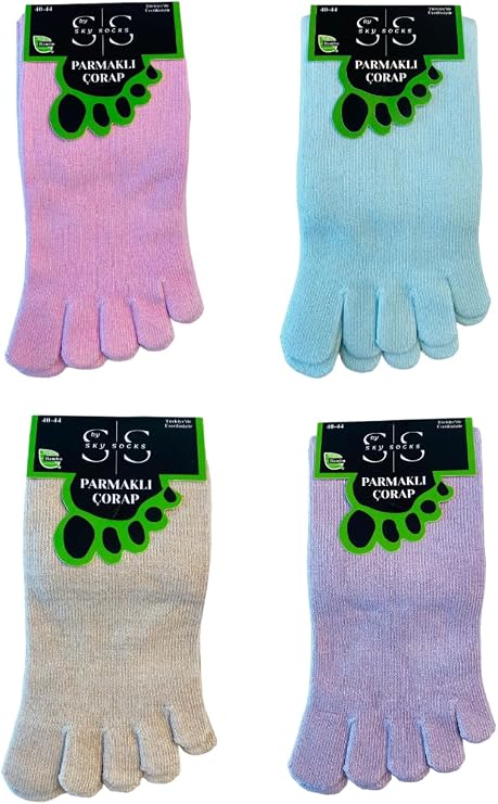 4'lü Bambu Parmaklı Mantar Önleyici Kokulu Pembe Unisex Set Çorap Tek Beden