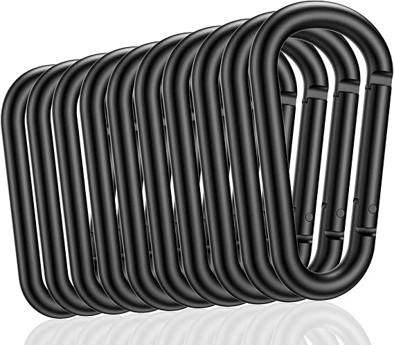 pullther 10 Pcs Carabiner Clips, 75mm/2.95'' Large Carabiner Keyring Clips
