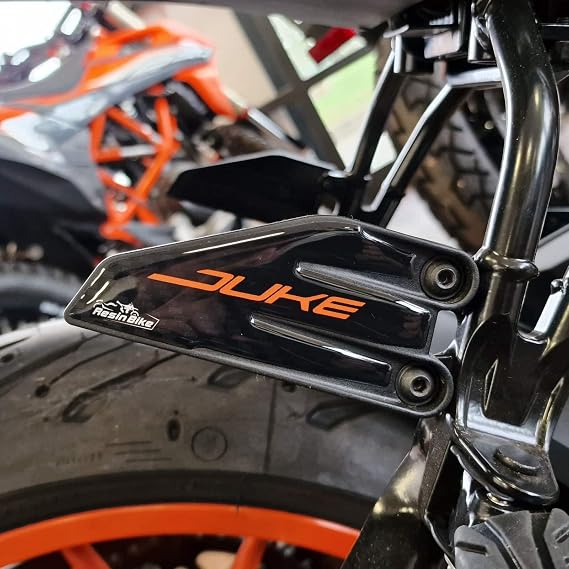 Resin Bike Motorbike 3D Stickers Compatible with KTM Duke 125 200/250/390 2017-2023. Motorcycle Heel Guard Protection From Bumps And Scratches. Pair Of Stickers 3D Resin Gadget Moto