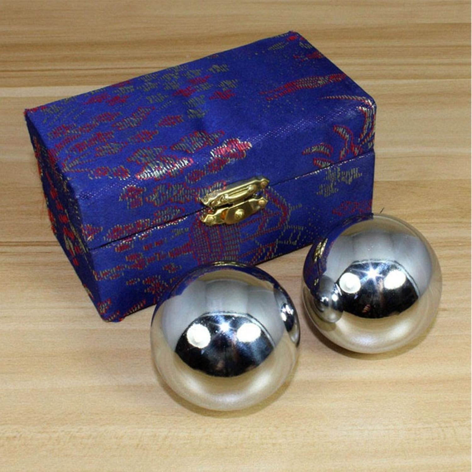 DASNTERED Solid Baoding Balls, 2pcs Therapy Handballs with Case | Stress and Pain Relief & HandWrist Massage Therapy Finger Exercise Health Care Baoding Ballssize:38mm