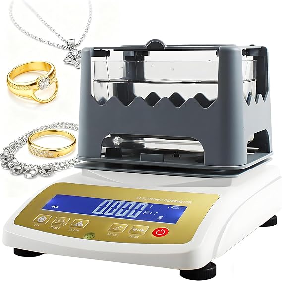 Gold Tester Machine, Digital Electronic Gold Purity Tester Meter, 0.001g/Cm³ Accuracy Purity Density Meter, Precious Metal Tester for Gold, Platinum, Palladium 1200K